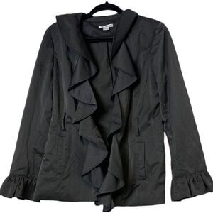 #151 DALIA COLLECTION ruffle satin jacket